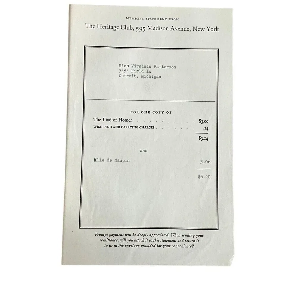 Mademoiselle De Maupin Gautier 1944 Illustrated with original receipt ephemera